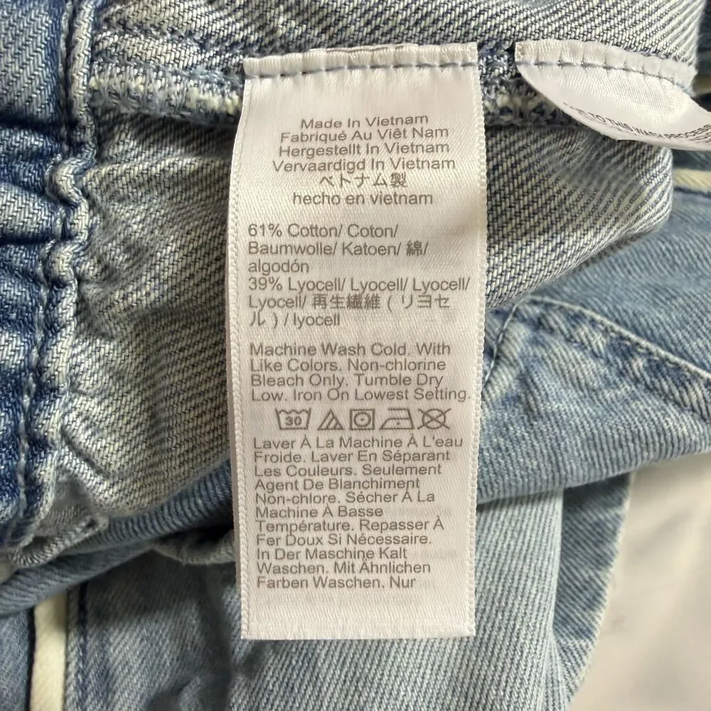 MADEWELL Pull-On Track Pants In Airy Denim L Faded Horizon Relaxed NWT B84